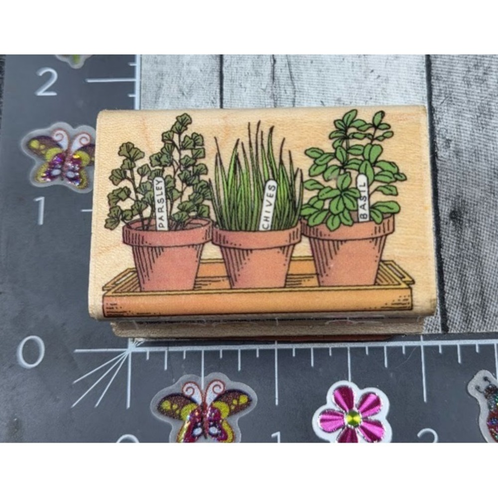 Hero Arts Potted Herbs C666 Plants Rubber Stamp #R31